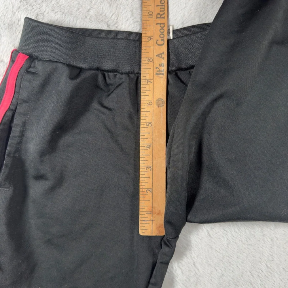 Adidas Kids Track Pants Black Pink‎ 3 Stripe Joggers Size M 10/12